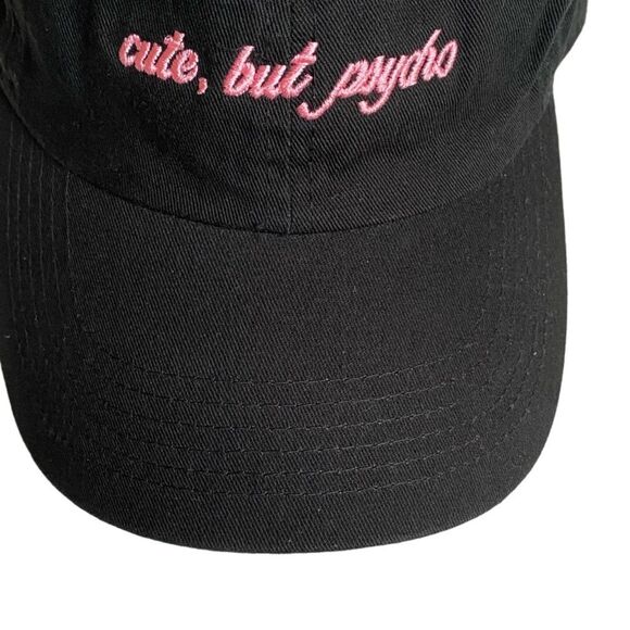 David and Young Cute, But Psycho Embroidered Black Hat Baseball Cap Adjustable - Picture 6 of 13